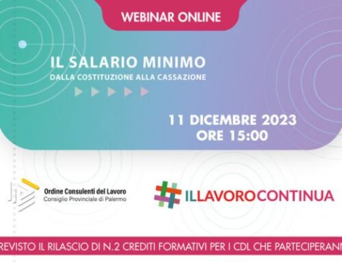 Il salario minimo dalla Costituzione alla Cassazione: il webinar de Il Lavoro Continua